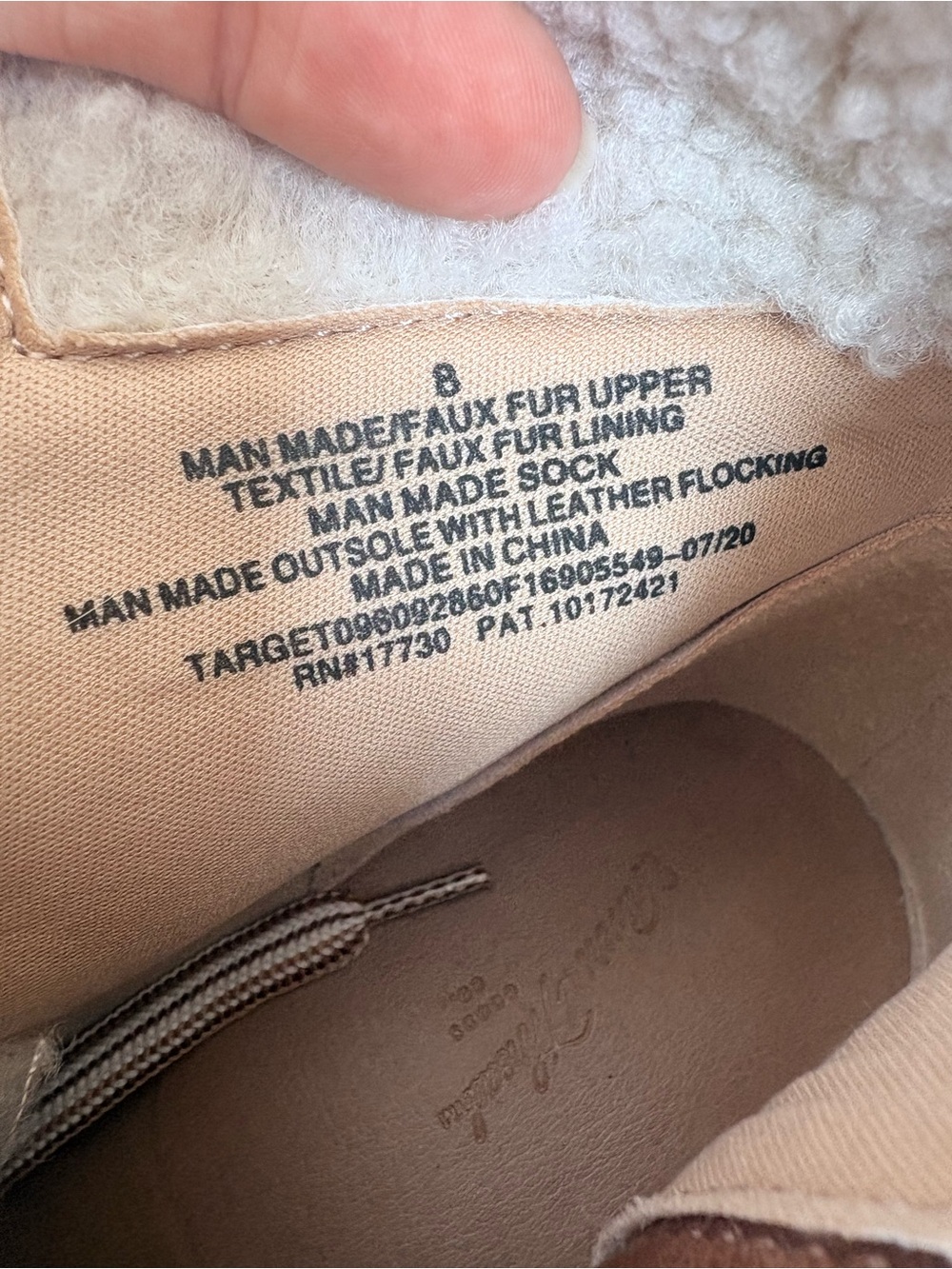 NWT Universal Thread Aubrie Chunky Heel Sherpa Combat Boots Cognac Brown Size 8 - Picture 9 of 12